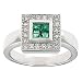 Jewelry : 14k White Gold Emerald and Diamond Ring (H/I1, 1/4 ct. tw.)
