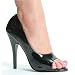 SALE ELLIE 511-BONNIE 5 Heel Open Toe Pump Black Size 8
