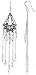 3 1/4 (83mm) Sterling Silver Clear Crystal Earrings