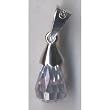 Lavender CZ Teardrop Fishwire Pendant
