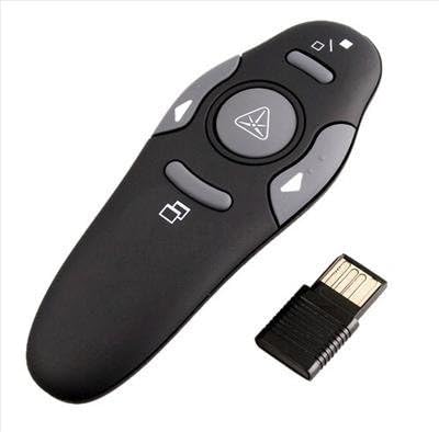 Black Wireless Powerpoint Presentation Presenter for Laptop with Remote Control