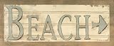 Art 4 Kids Beach Sign Mounted Art Print, 20x08