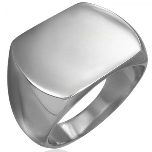 Bling Jewelry Stainless Steel Mens Square Signet Ring Engravable [Jewelry]