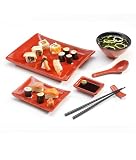 25 pc. Shiny Red Sushi Set by Forum