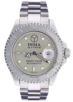 DIMA Watches, DIMA - Platinum Series Graphite Grey Dial Mens Wrist Watch Large Size, Mens Watches, Mens DIMA Watches