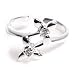 Sterling Silver Toe Ring W/ White CZ Cubic Zirconia