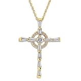 Search : 14K Yellow Gold Celtic Diamond Cross Pendant