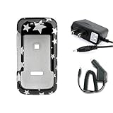 PCMICROSTORE Brand Nokia 5300 XpressMusic myFaves Snap-On Black Stars Desig ....