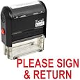PLEASE SIGN & RETURN Self Inking Rubber Stamp - Red Ink (42A1539WEB-R)