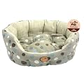 Dog Bed 40 Winks Oval Sleeper Beige & Teal 28"