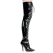 Pleaser Boots Women's VANITY-3020 4" Lace-Up Thigh Boot Size Zip
