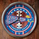 Americans Sport's Kansas Jayhawks Chrome Wall Clock