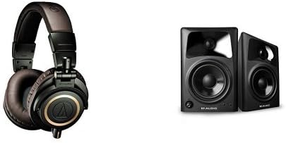 Audio-Technica ATH-M50xDG LIMITED EDITION Professional Studio Monitor Headphones Bundle with M-Audio AV42 Professional Studio Monitor Speakers