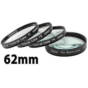 Digital Concepts +1 +2 +4 +10 Close-Up Macro Filter Set with Pouch (62mm)