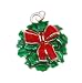 Silver Plated, Enameled, Christmas Wreath Charm, Qty.1