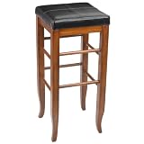 Global Distinctions PC050125 Genuine Leather 29 Inch Square Barstool, Espresso (Black)