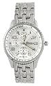 Geneva Platinum Decorative Chronograph Style Fashion Watch with Silver Face
