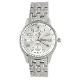 Geneva Platinum Decorative Chronograph Style Fashion Watch with Silver Face