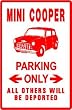 COOPER PARKING british auto road car sign