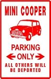 COOPER PARKING british auto road car sign