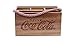 Tablecraft CC330 Coca-Cola Acacia Wood Caddy with Rope Handle, Wood