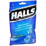 HALLS COUGH DROP ICE Peppermint Pack of 30 by DOT ***