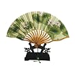 Curving Handle Folding Fan, Silk Hand Fan - Lotus Printed, Gift Idea