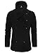 TAM WARE Men's Stylish Large Lapel Double Breasted Pea Coat TWCC16-BLACK-US L