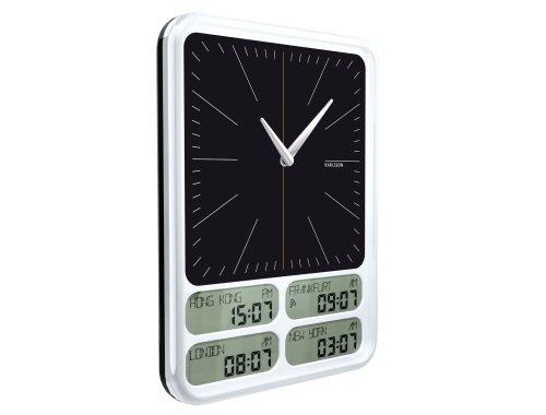 Childrens Toyshop  Electronics : Karlsson Matrix Timezone Clock Black Radio Controlled