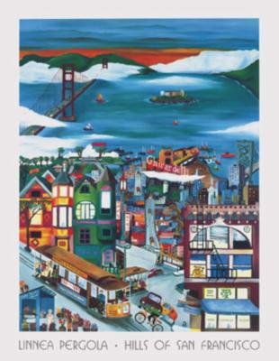 411FH7P9YBL Hills of San Francisco artist: Linnea Pergola 11x14 CLEARANCE