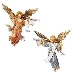 Click to buy Italian Christmas decorations : 4 Fontanini trumpeting angel figurines from Amazon!