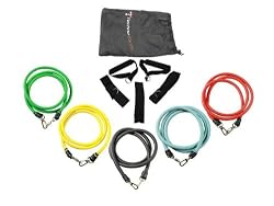 Wacces&reg; NEW 5 Resistance Bands SET for Yoga, ABS & Gym Workout