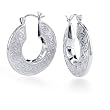 Sterling Silver Swirl Design Round Hoop Earrings