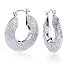 Sterling Silver Swirl Design Round Hoop Earrings