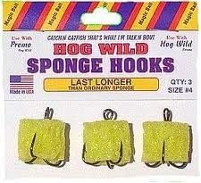 Magic 21-48 Treble Hog Wild Sponge Hooks, Yellow