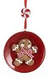 3.5" Gingerbread Kisses Cookie Boy on Plate Christmas Ornament