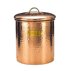 Solid Hammered Copper Cookie Jar by 