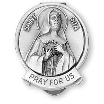 Fine Pewter Saint Rita Visor Clip