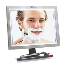 Deluxe LED Fogless Shower Mirror with Squeegee by ToiletTree Products. Guaranteed Not to Fog, Designed Not to Fall. 20% Larger Than Our #1 Selling Original Mirror.