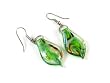 Emerald Garden Foil Glass Dangle Fashion Earrings