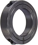 Climax Part 2C-150, Mild Steel, Black Oxide Plating, Clamping Collar, 1 1/2 inch bore, 2 3/8 inch OD, 9/16 inch Width, 1/4-28 x 3/4" Clamp Screw