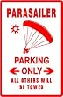 PARASAIL PARKING boat parachute novelty sign