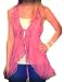 Audrey Ann Magenta/Pink Lacey Detail Ruffle Vest/Coverup