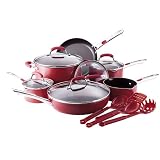 Farberware Accents 15-Piece Cookware Set, Red