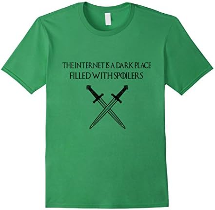 Men's The Internet Is A Dark Place Filled With Spoilers TShirt Large Grass