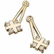 14K Yellow Gold Diamond X Jacket Earrings