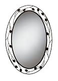 Home Décor Innovations 202433 Bella Iron Leaf Scroll Oval Mirror