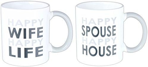 Set of 2 Ganz Stoneware Couples Humor Coffee Mugs