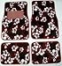 Red Hawaiian Hibiscus Carpet Front & Rear Car Truck Floor Mats