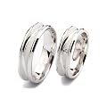 925 Silber Trauringe: Partnerringe Eheringe m. Zirkonia - AJR011